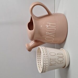 #ACS Rae Dunn watering can and plant pot.